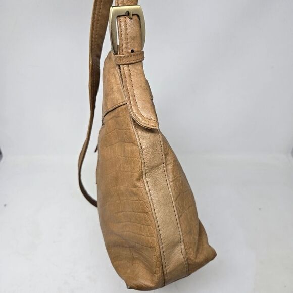 GREAT AMERICAN LEATHER WORKS Shoulder Bag Caramel Brown Purse Soft Boho Embossed - Picture 5 of 16